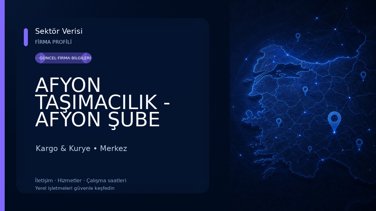 AFYON TAŞIMACILIK - AFYON ŞUBE Kargo & Kurye