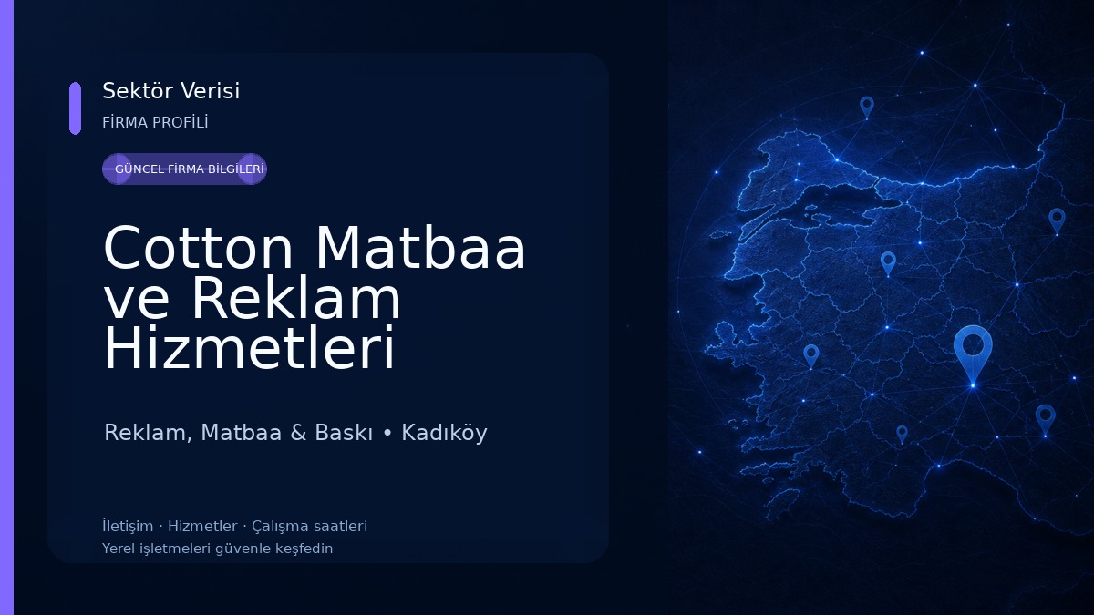 Cotton Matbaa ve Reklam Hizmetleri Reklam, Matbaa & Baskı