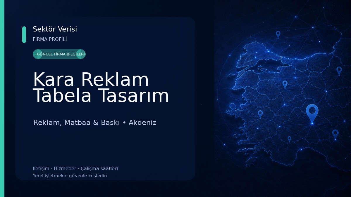Kara Reklam Tabela Tasarım Reklam, Matbaa & Baskı