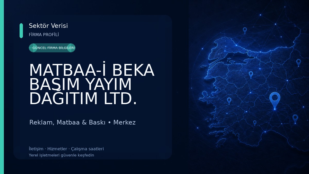 MATBAA-İ BEKA BASIM YAYIM DAĞITIM LTD. ŞTİ Reklam, Matbaa & Baskı