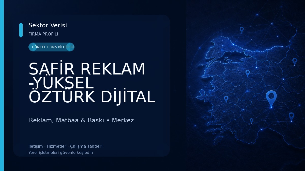 SAFİR REKLAM -YÜKSEL ÖZTÜRK DİJİTAL BASKI VE TABELA Reklam, Matbaa & Baskı