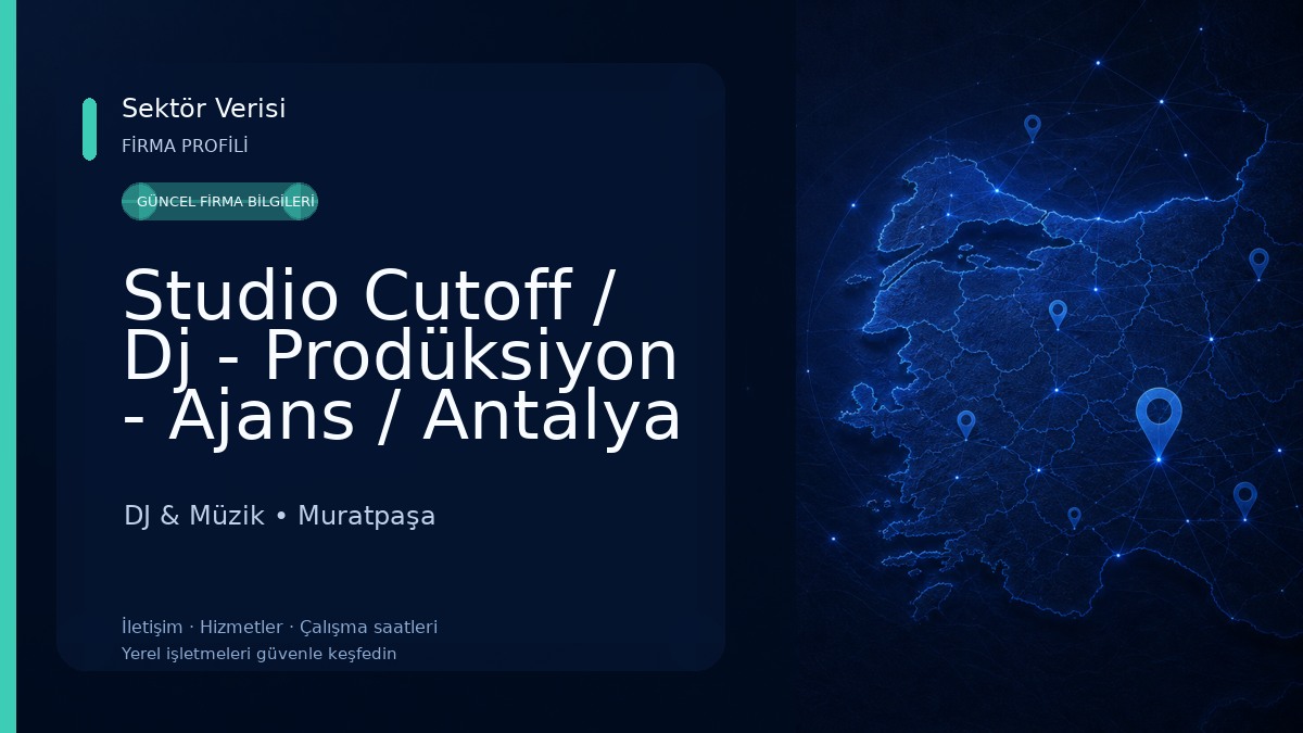 Studio Cutoff / Dj - Prodüksiyon - Ajans / Antalya DJ & Müzik